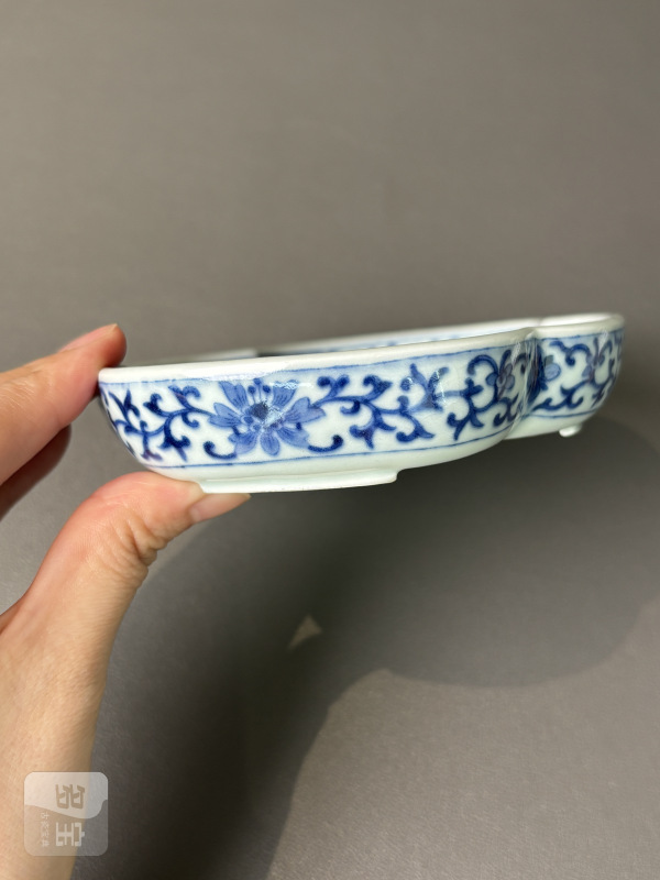 清嘉庆 青花御题诗文海棠洗 - 图10